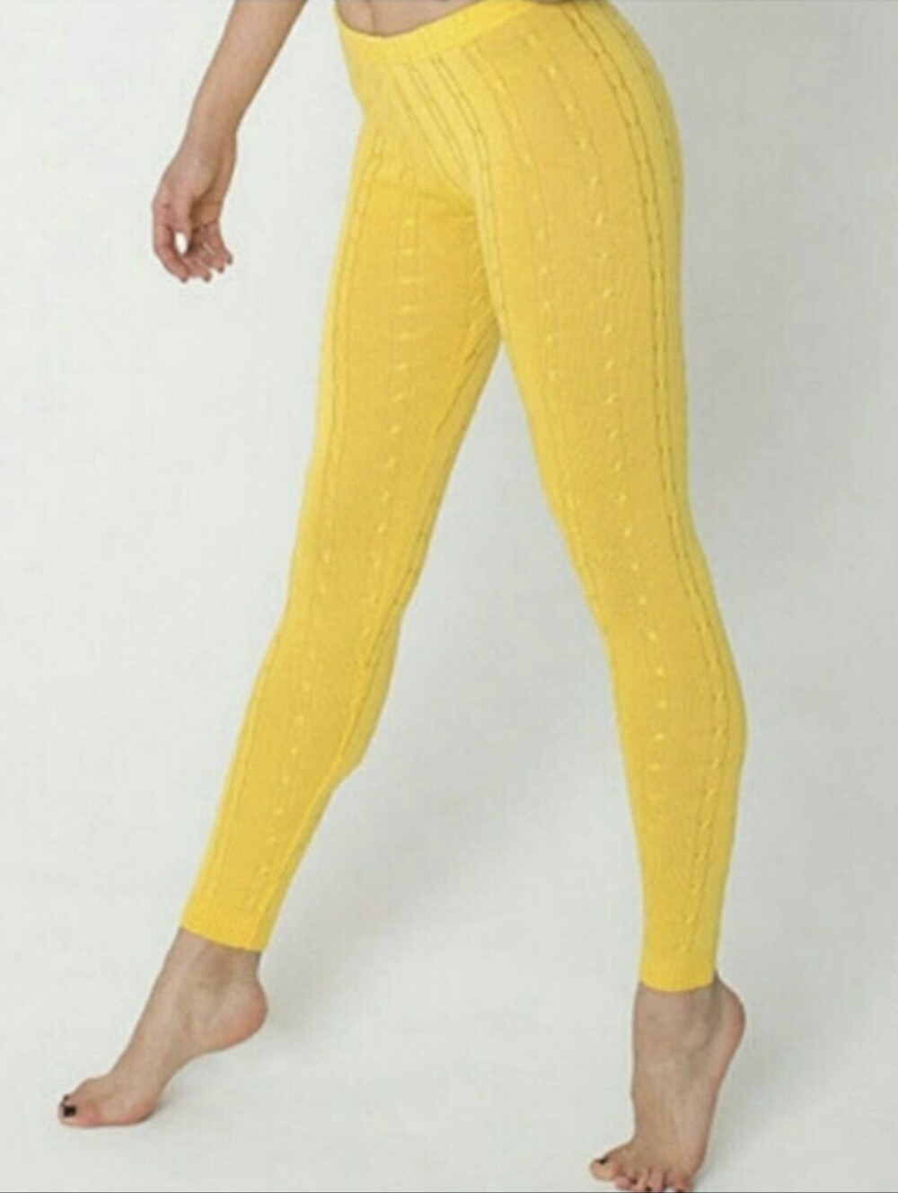 Vintage Yellow Cableknit Leggings